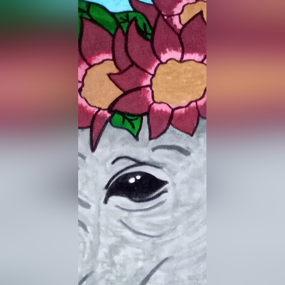 Elephant mixed media painting - Picture 2 of 5